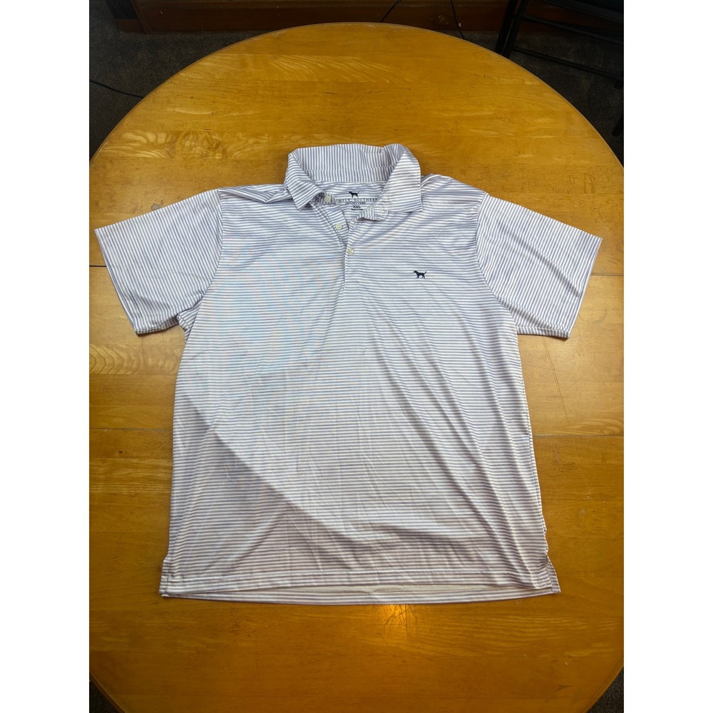 Simply Southern Outfitters Mens XXL‎ Polo Shirt Purple White Striped Performance